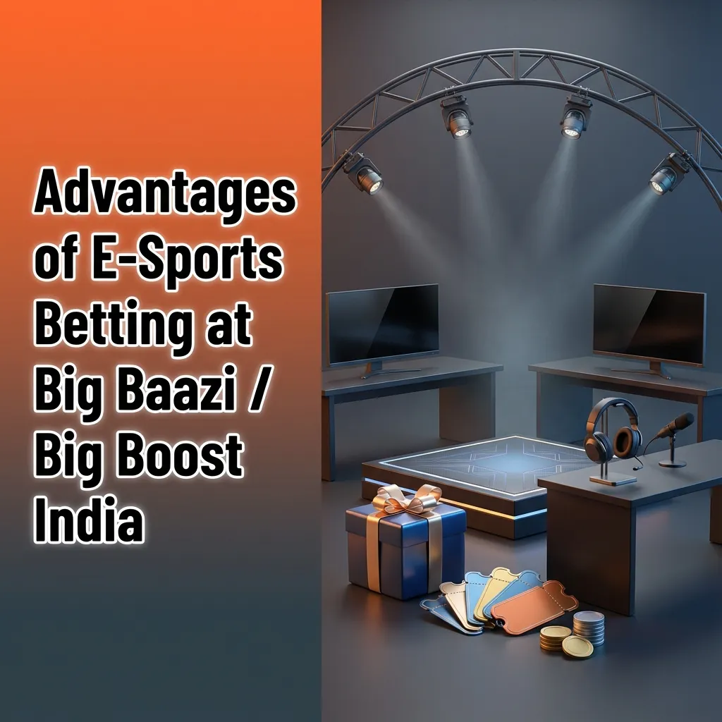 Graphic showing Big Baazi esports betting perks: India payments, competitive odds, bonuses, app access, and 24/7 support