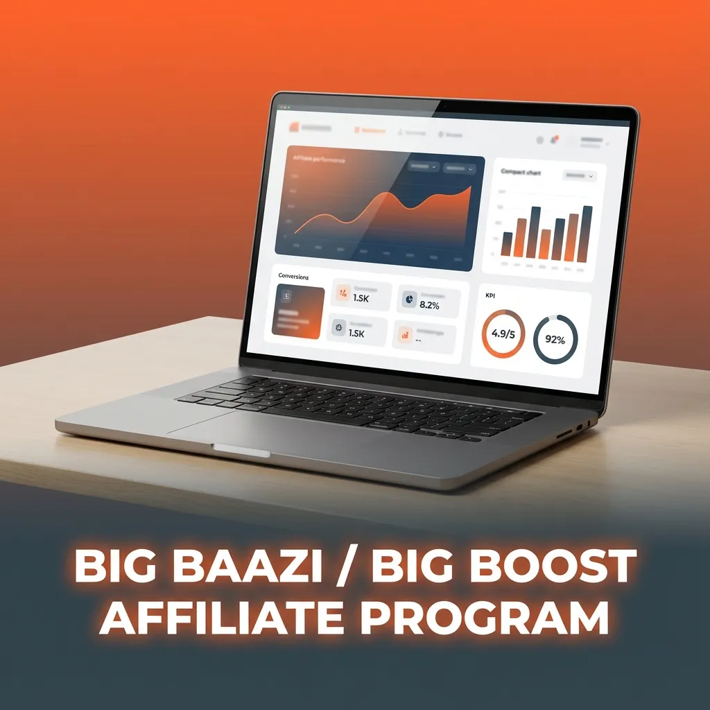 Big Baazi / Big Boost affiliate program promo banner for earning commissions by promoting licensed casino and sportsbook