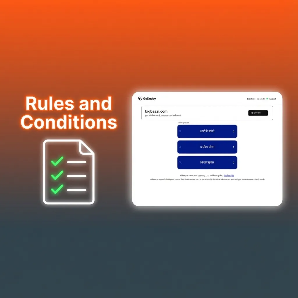 Rules and conditions page for Big Baazi / Big Boost, listing age limits, KYC, one account rule, and bonus wagering terms